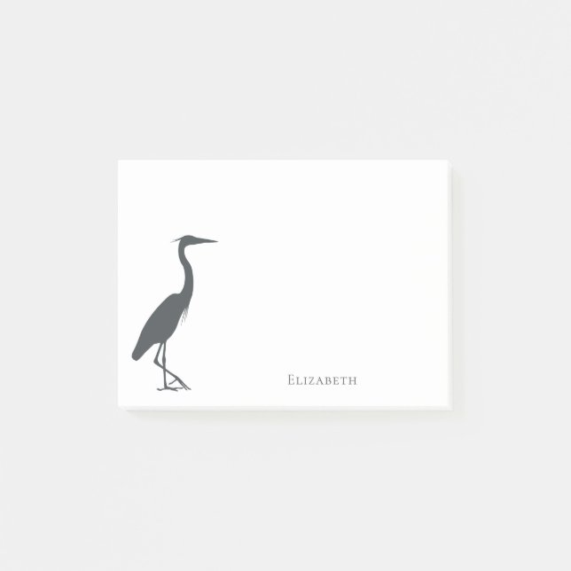 silhouette Great Blue Heron Egret personalised Post-it Notes (Front)