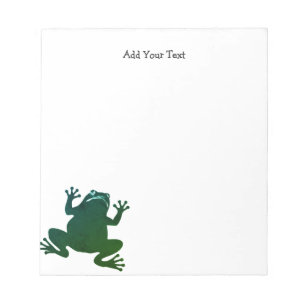 Silhouette Green Frog Personalised Text Notepad