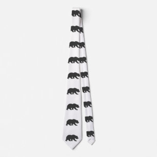 Silhouette grizzly bear-Choose background color Tie