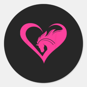 Silhouette Horse Barrel Racing Horseback Riding De Classic Round Sticker