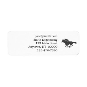 Silhouette horse jockey - Choose background color Return Address Label
