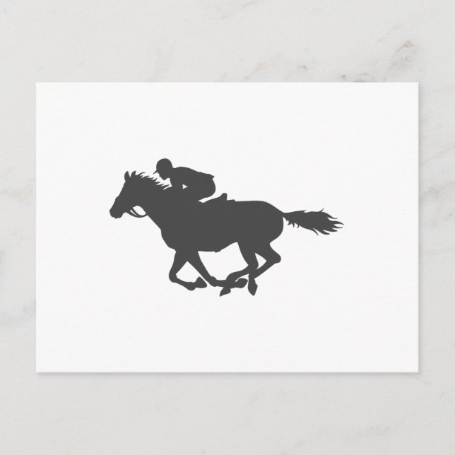 Silhouette horse jockey - Choose background colour Postcard (Front)