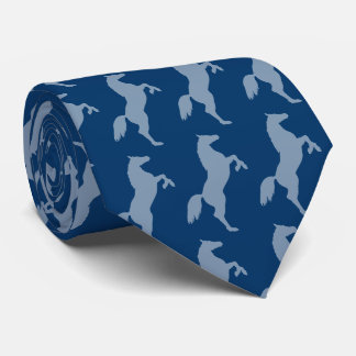 Silhouette Horses Pattern | Blue Tie