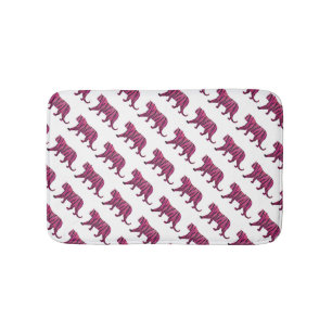 Silhouette Hot Pink and Black Tiger Bath Mat