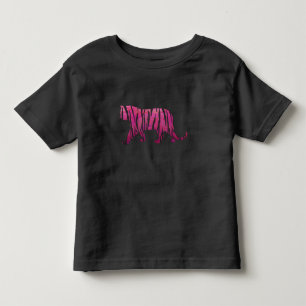 Silhouette Hot Pink and Black Tiger Toddler T-Shirt