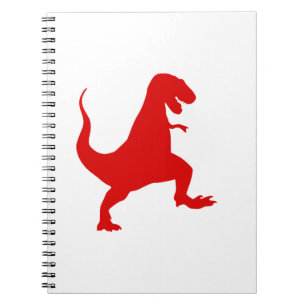 Silhouette illustration of a tyrannosaurus rex notebook