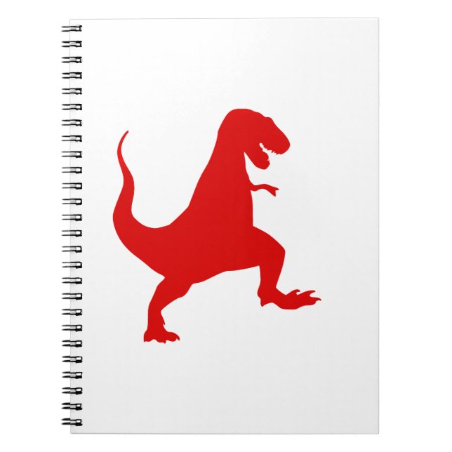 Silhouette illustration of a tyrannosaurus rex notebook (Front)