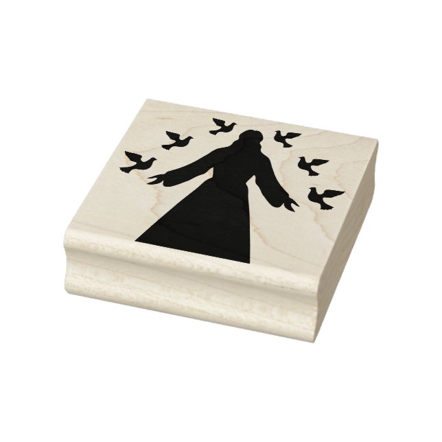 Silhouette Jesus with doves Rubber Stamp (Stamp)