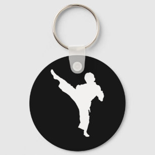 Silhouette Karate Fighter Shotokan Martial Arts Ta Key Ring