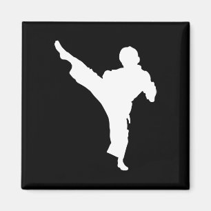 Silhouette Karate Fighter Shotokan Martial Arts Ta Magnet