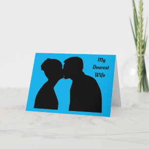 Silhouette Kissing Couple Anniversary Card