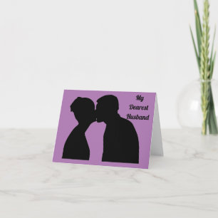 Silhouette Kissing Couple Anniversary Card