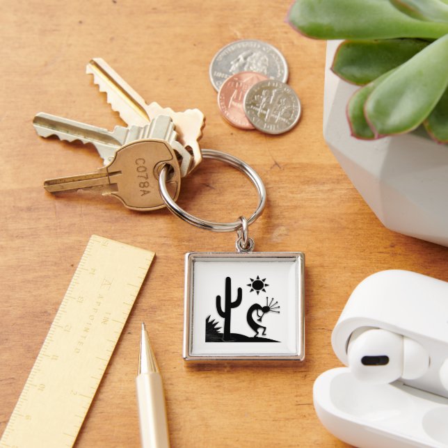 Silhouette Kokopelli Key Ring (Desk)