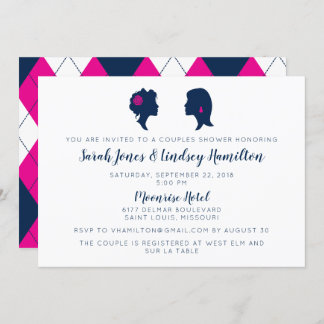 Silhouette Ladies Same-Sex Shower Invitation