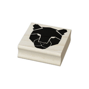 silhouette leopard art stamp