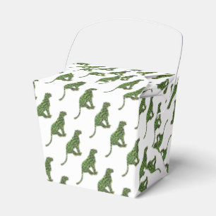 Silhouette Leopard Black and Green Favour Box