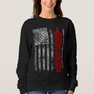 Silhouette Lightning Arrester American Flag Linema Sweatshirt