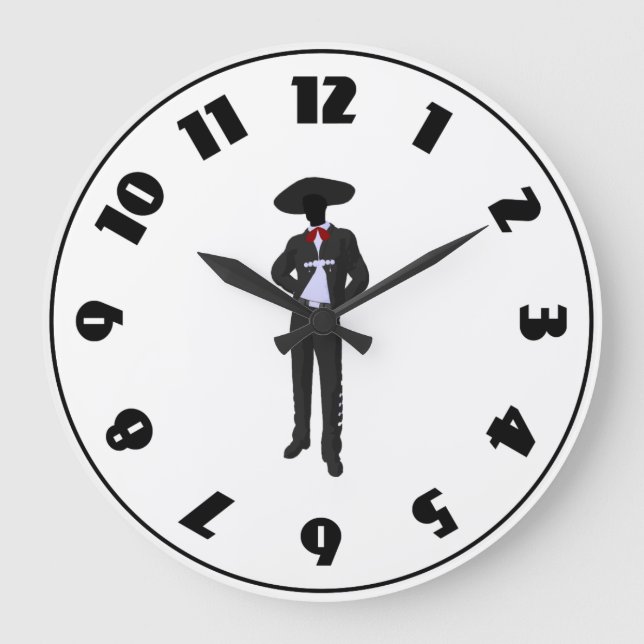Silhouette Mariachi Clock (Front)