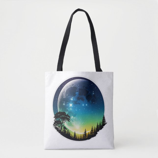 Silhouette Moon Night Tote Bag (Front)
