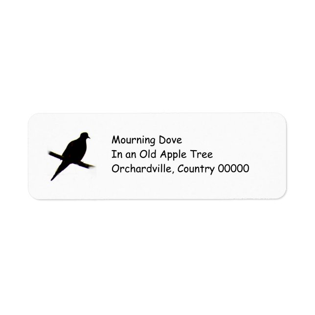 silhouette Mourning Dove Return Address Label (Front)