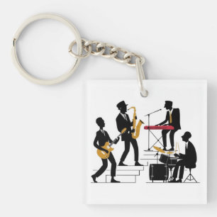 Silhouette Music Band Key Ring