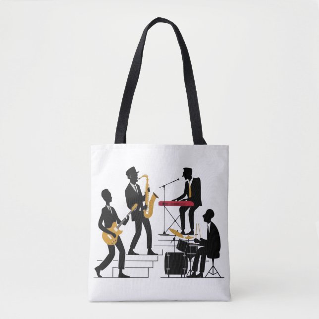 Silhouette Music Band Tote Bag (Front)