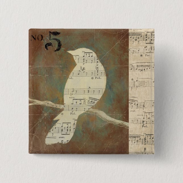 Silhouette of a Bird 15 Cm Square Badge (Front)