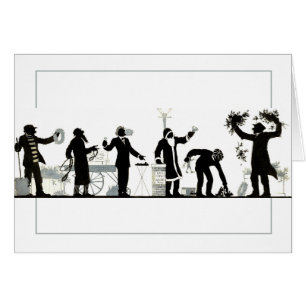  Silhouette of a Christmas Street Market