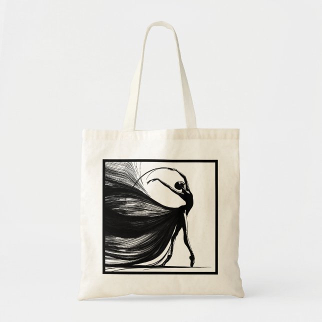 Silhouette of a Dancer on Pointe Tote Bag (Front)