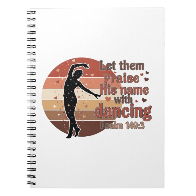 Silhouette of a dancer - Psalm based design Notebook (Front)