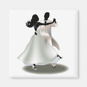 Silhouette of a Dancing Couple Magnet