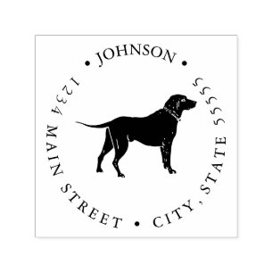 Silhouette of a Dog Standing Return Label Self-inking Stamp