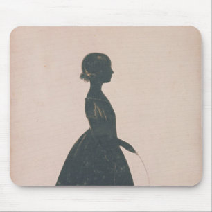 Silhouette of a girl with a skipping rope mouse pad