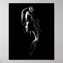 Silhouette of a girl with light and shadow