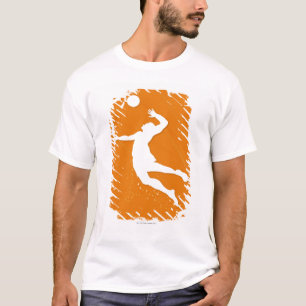 Silhouette of a man playing volleyball T-Shirt