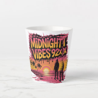 Silhouette of a man standing on a beach Latte Mug