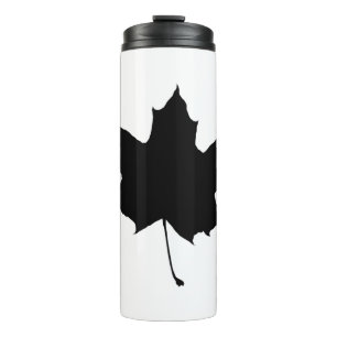 Silhouette of a maple leaf thermal tumbler