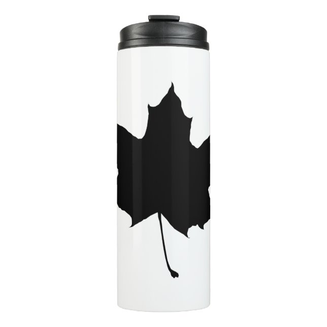 Silhouette of a maple leaf thermal tumbler (Front)