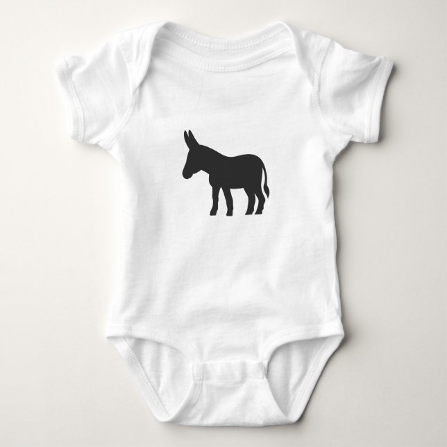 Silhouette of a mule baby bodysuit (Front)