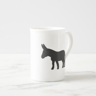 Silhouette of a mule bone china mug
