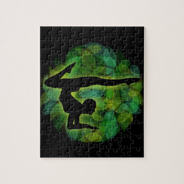 Silhouette of a person doing gymnastics or yoga jigsaw puzzle (Vertical)
