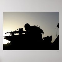 Silhouette of a Squad Automatic Weapon gunner