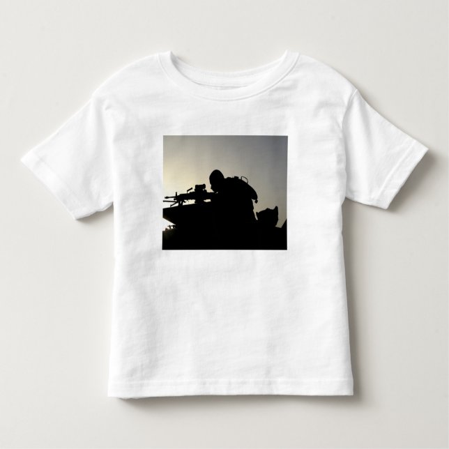 Silhouette of a Squad Automatic Weapon gunner Toddler T-Shirt (Front)