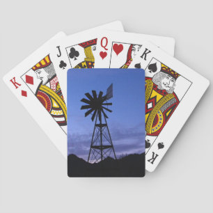 silhouette of a windmill playing cards