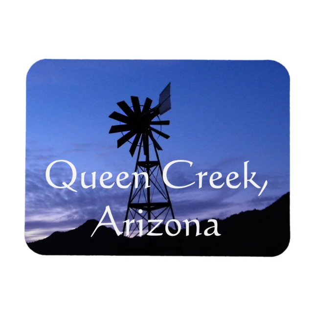 Silhouette of a windmill, Queen Creek Arizona Magnet (Horizontal)