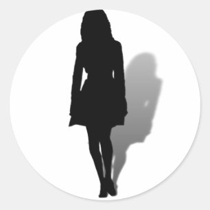 Silhouette of a Woman Classic Round Sticker