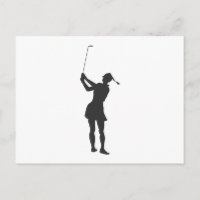 Silhouette of a woman playing golf