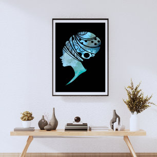 Silhouette Of An African Woman Poster