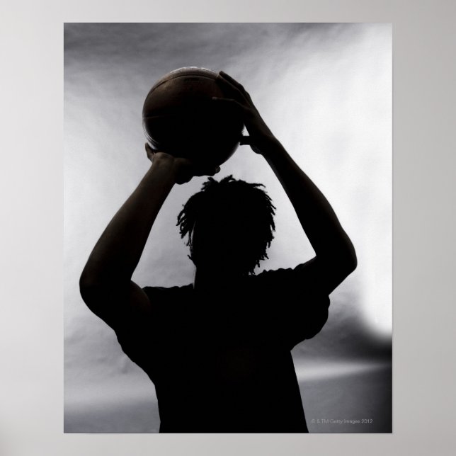 Silhouette of basketball player poster (Front)