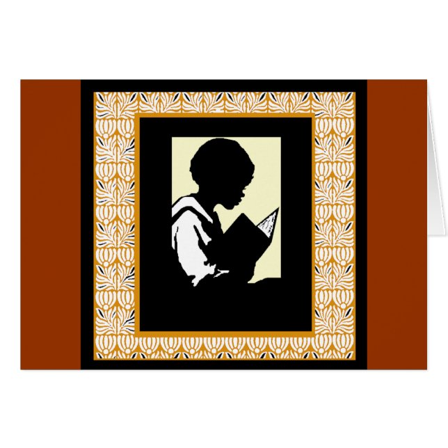 Silhouette of boy reading (Front Horizontal)